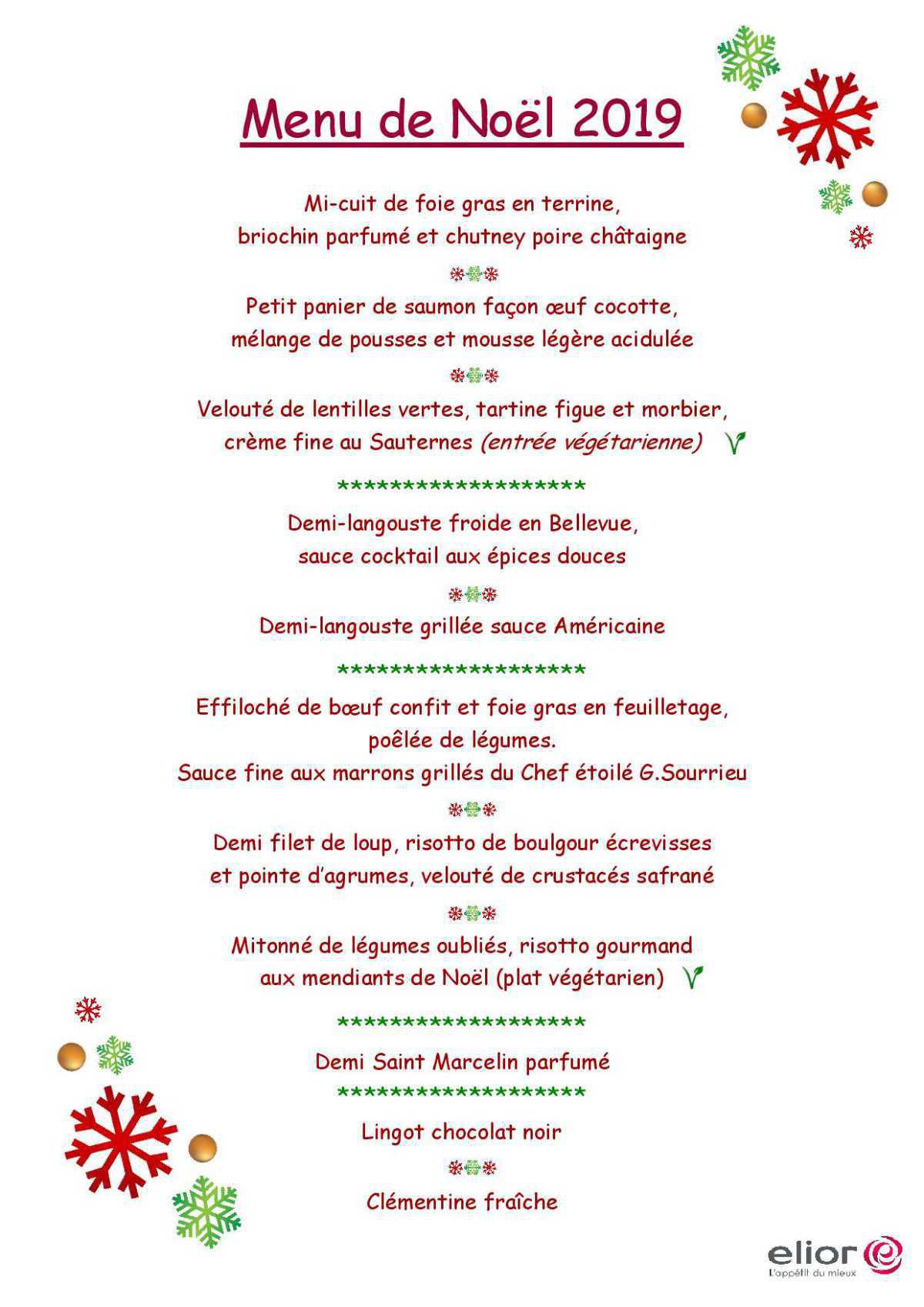 Repas de Noël offert à tous les salarié(e)s* Repas de Noël offert à tous les salarié(e)s*