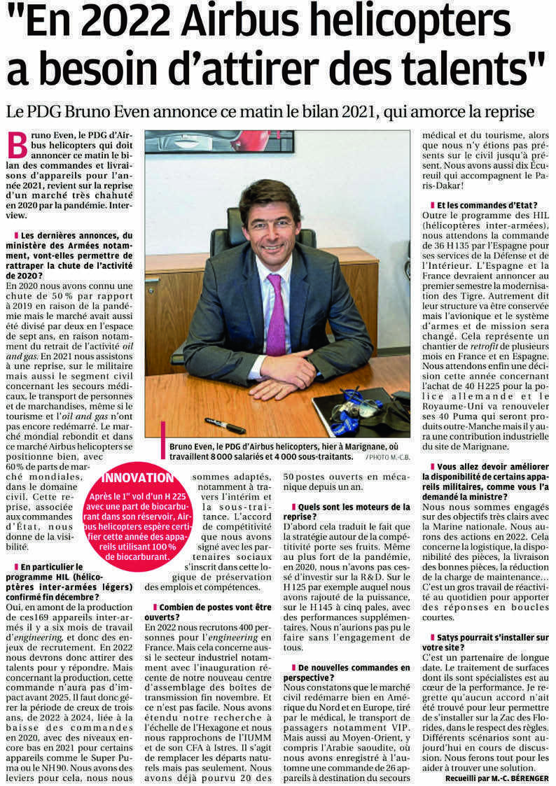 Bruno EVEN annonce le bilan 2021. Bruno EVEN annonce le bilan 2021.