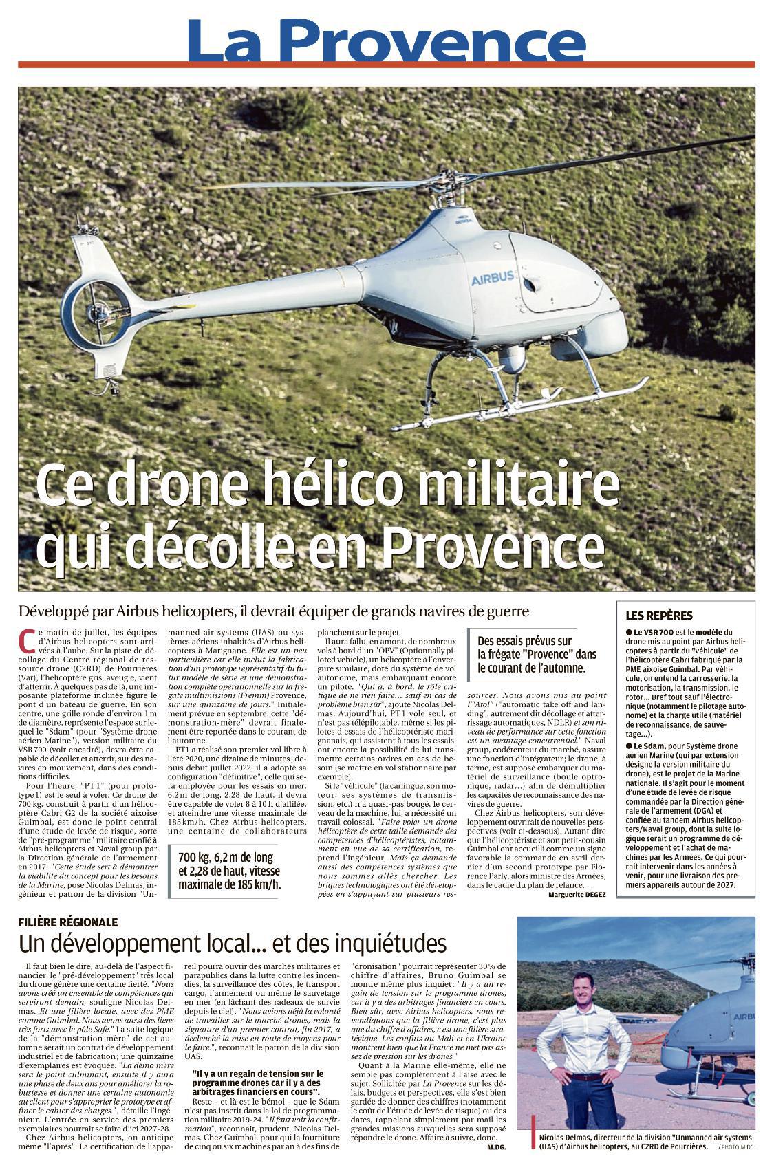 Ce drone helico militaire qui décolle en Provence