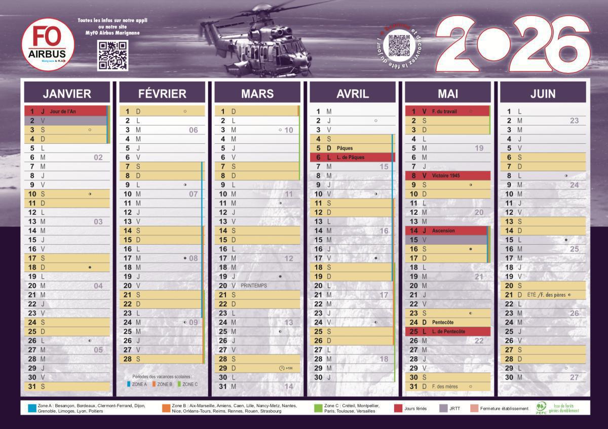 Calendrier 2026