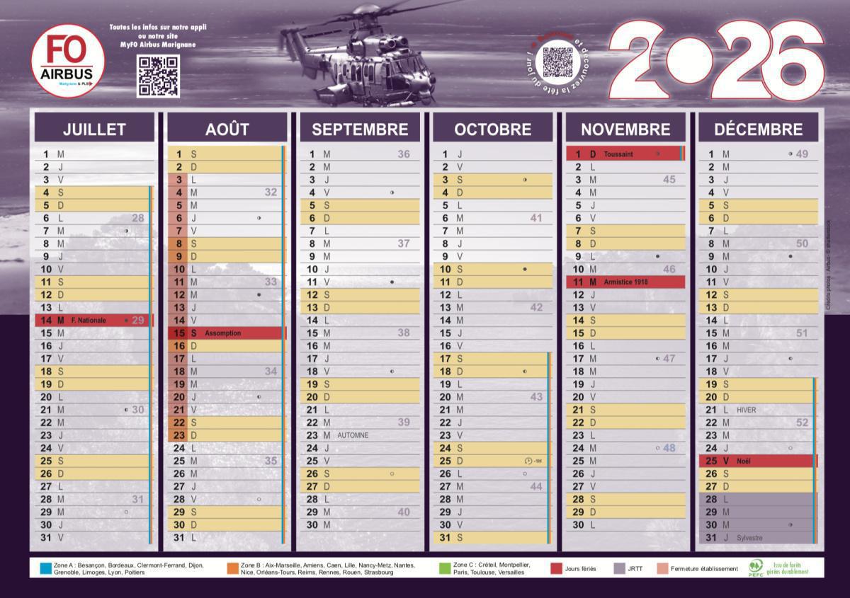 Calendrier 2026