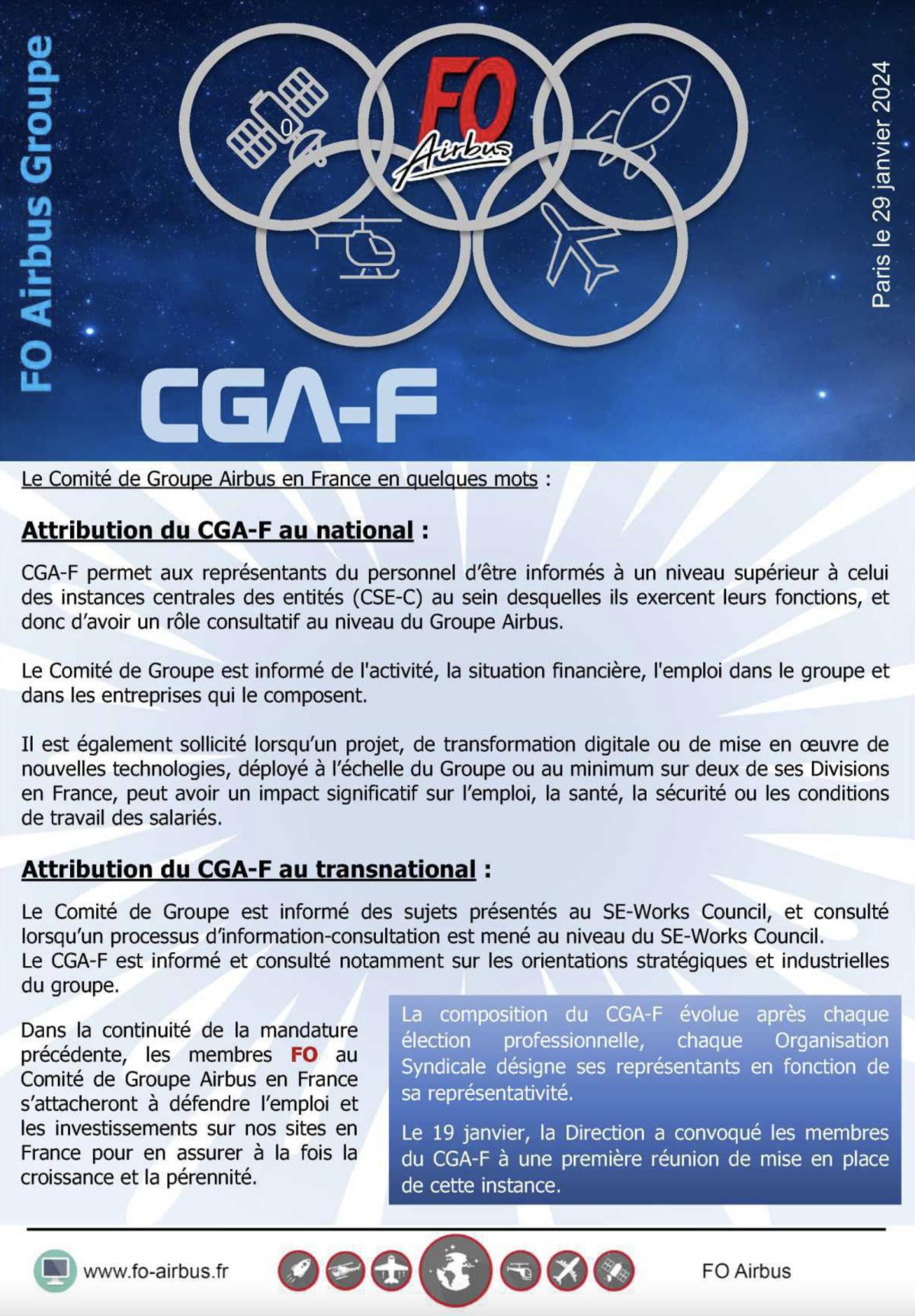 Les membres du CGAF (comité de groupe Airbus en France)