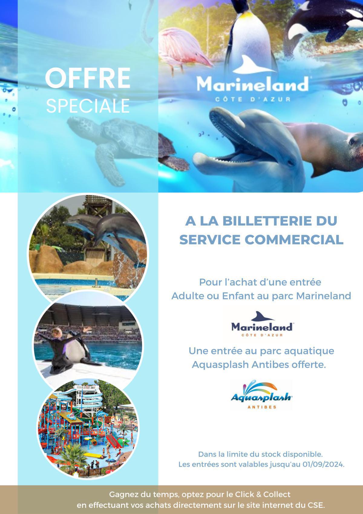 Offre spéciale au parc MARINELAND Offre spéciale au parc MARINELAND
