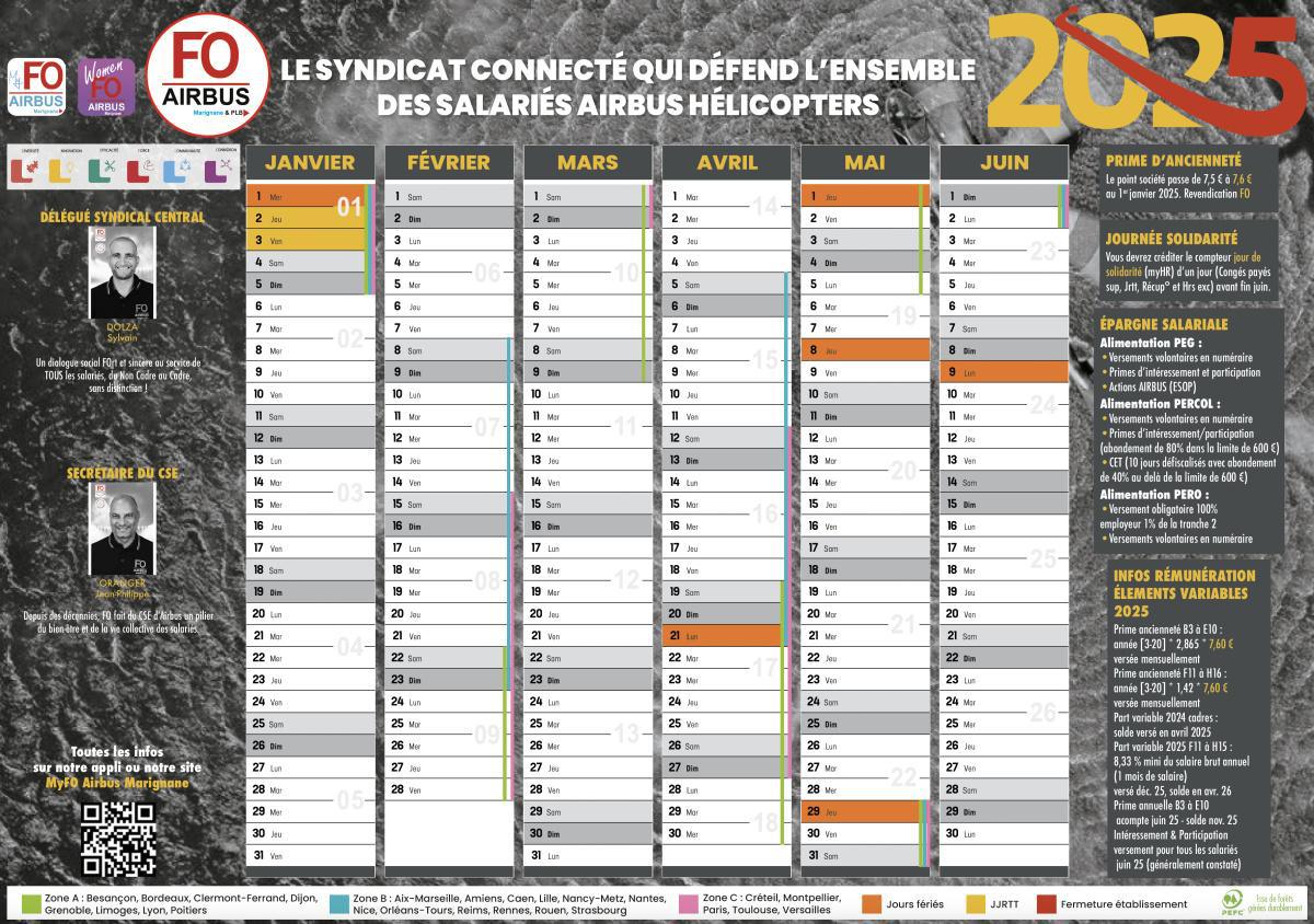 Votre calendrier FO 2025.