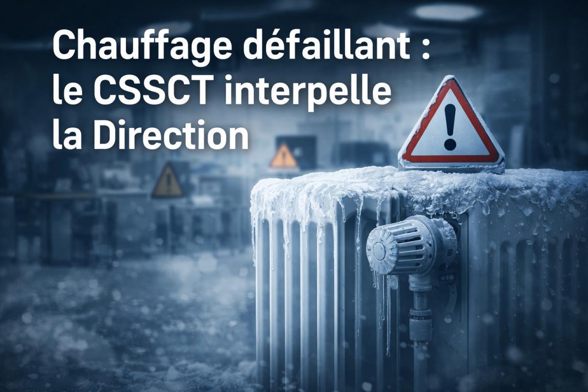 Chauffage défaillant : le CSSCT interpelle la Direction