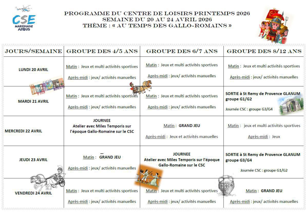 Programme & menu pour vos enfants au Centre Aéré, vacances de Pâques! Programme & menu pour vos enfants au Centre Aéré, vacances de Pâques!