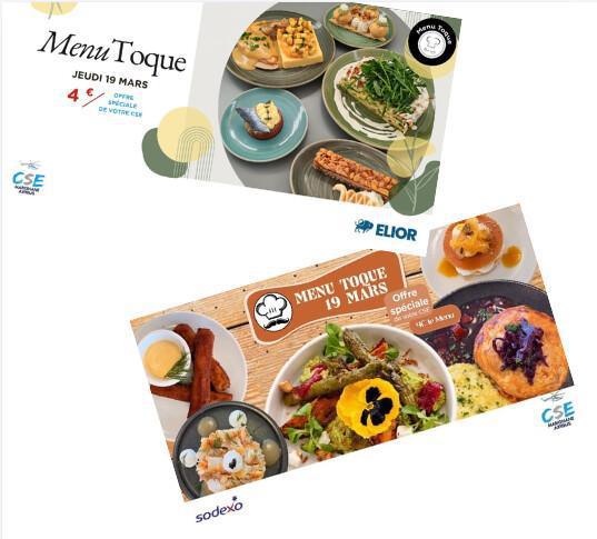 Menu TOQUE du mois de Mars