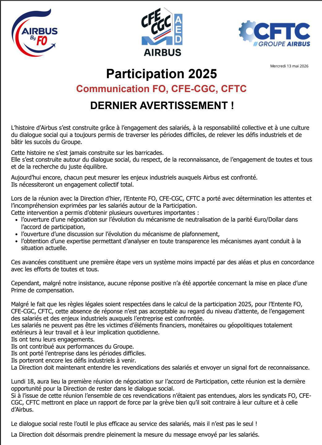 Participation 2025 : DERNIER AVERTISSEMENT!!!