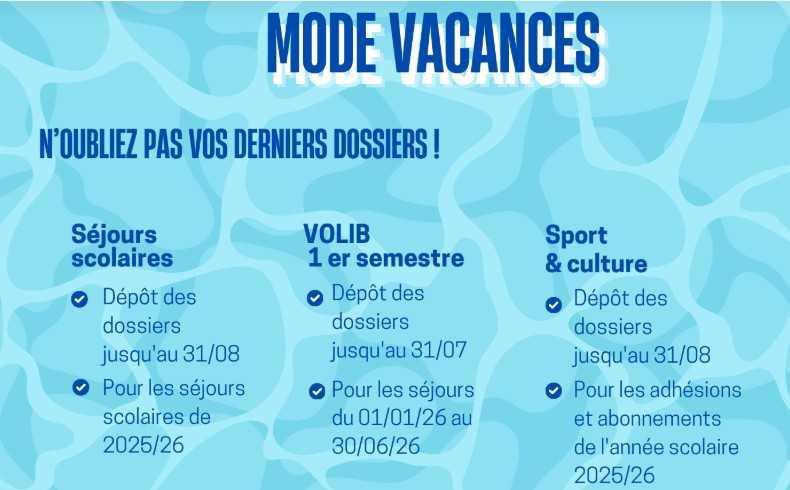 Mode vacances - pense-bête