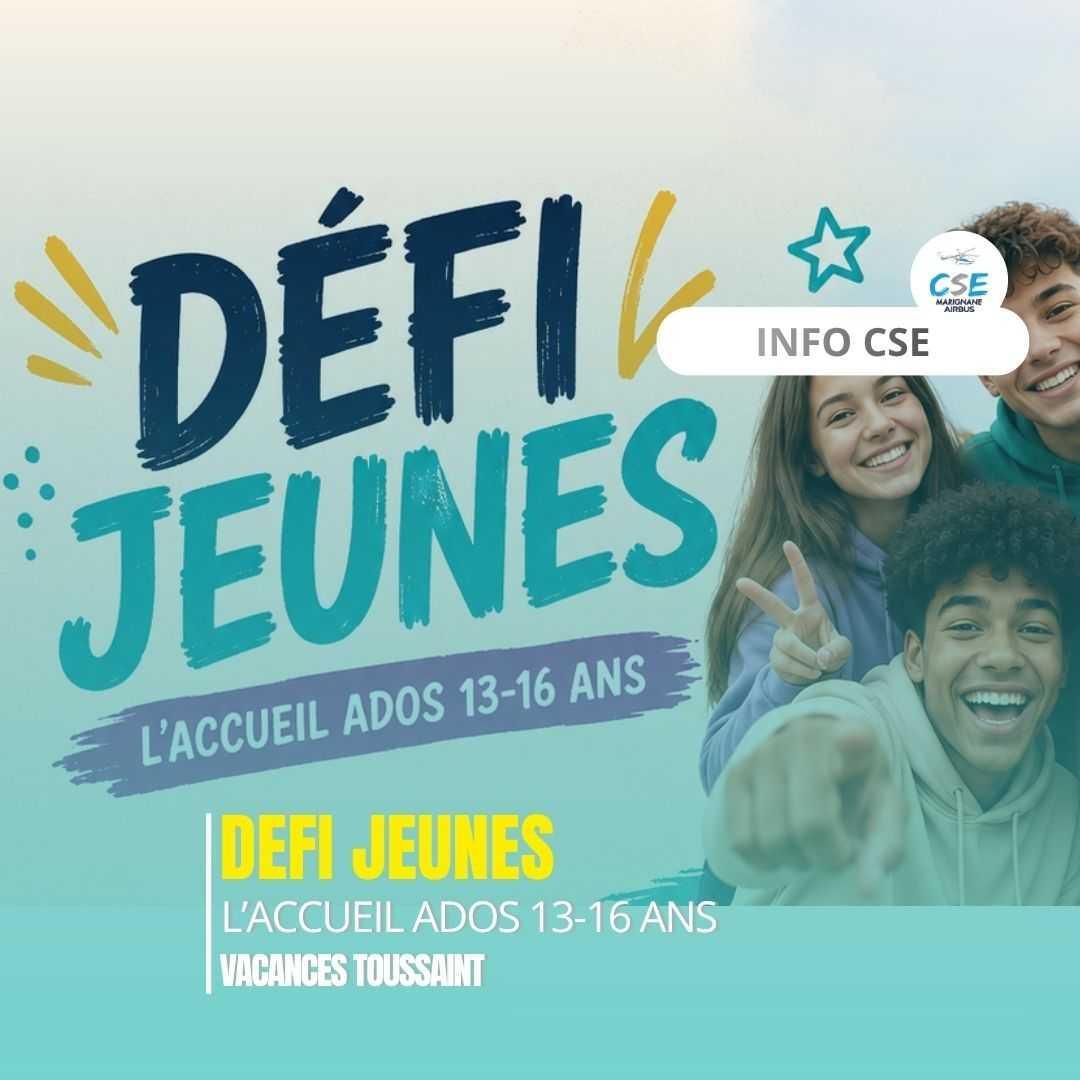 Défi Jeunes, pré-inscriptions vacances de Toussaint