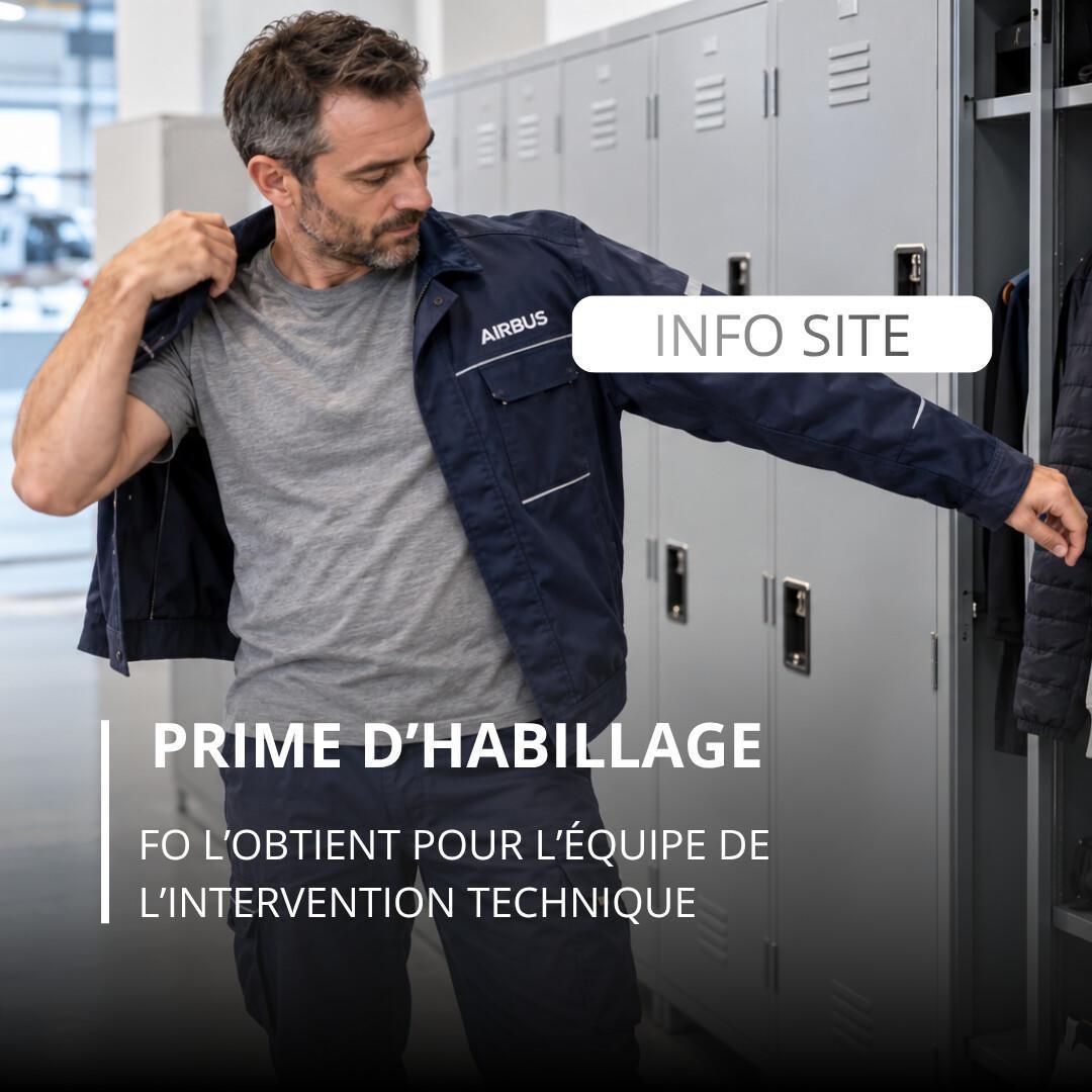 Prime d'habillage intervention technique : FO l'obtient! Prime d'habillage intervention technique : FO l'obtient!