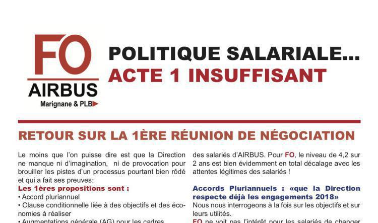 Politique Salariale : Acte 1 INSUFFISANT
