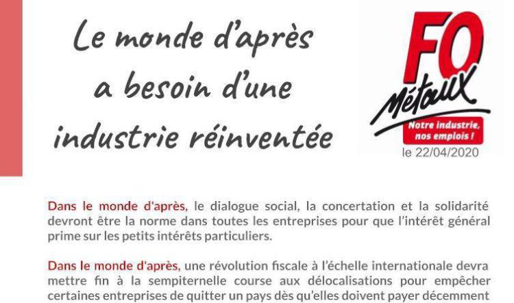 Le monde d'après a besoin d'une industrie réinventée