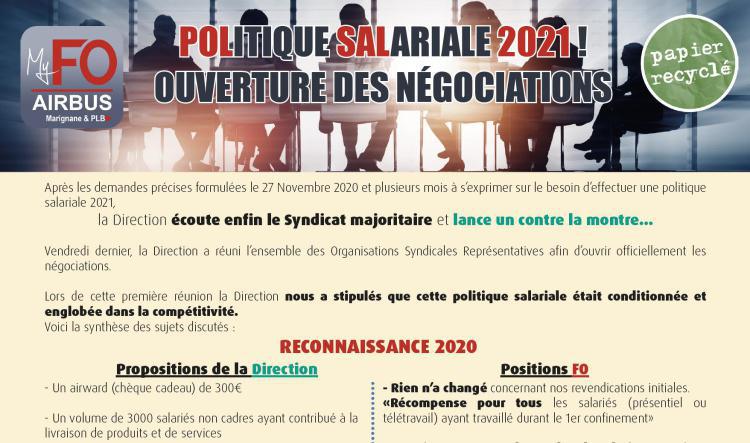 Politique Salariale 2021 : première réunion