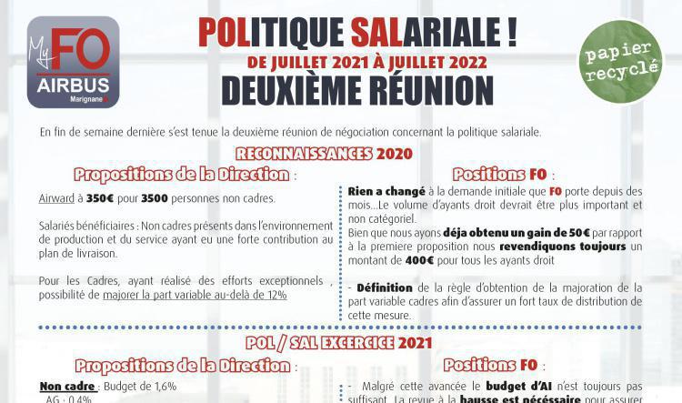 Politique salariale : deuxième réunion