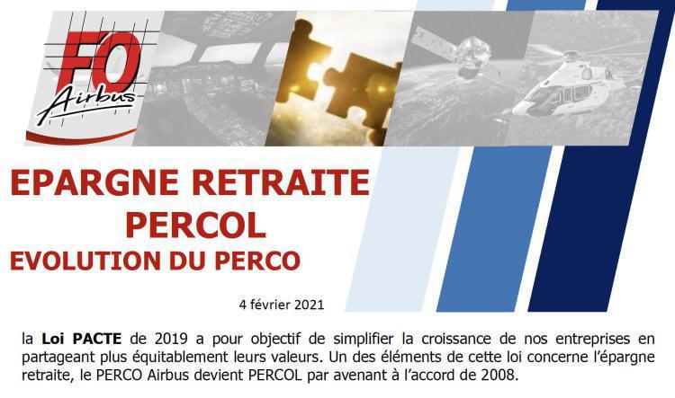 Epargne retraite PERCOL évolution du PERCO