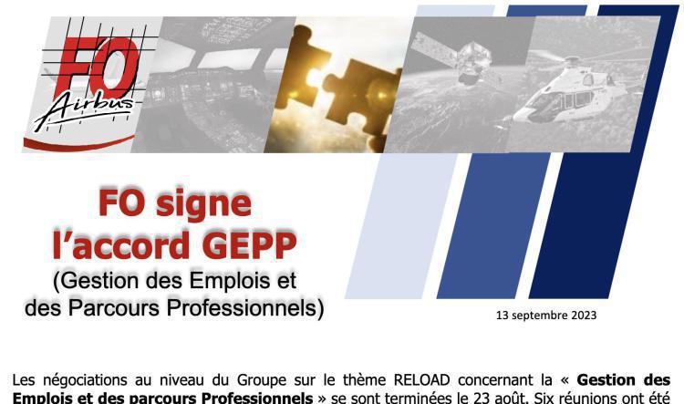 FO signe la Gestion des Emplois et des Parcours Professionnels