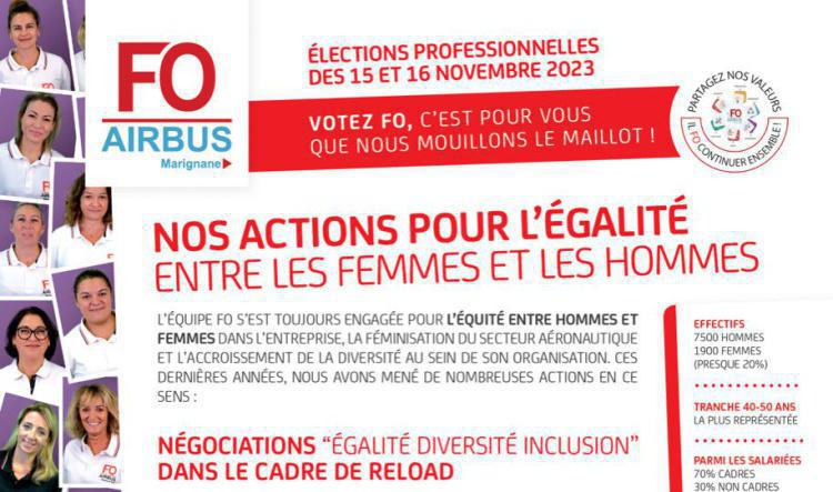 Nos actions pour l'égalité Hommes/Femmes