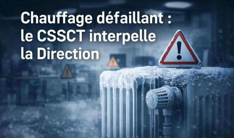 Chauffage défaillant : le CSSCT interpelle la Direction