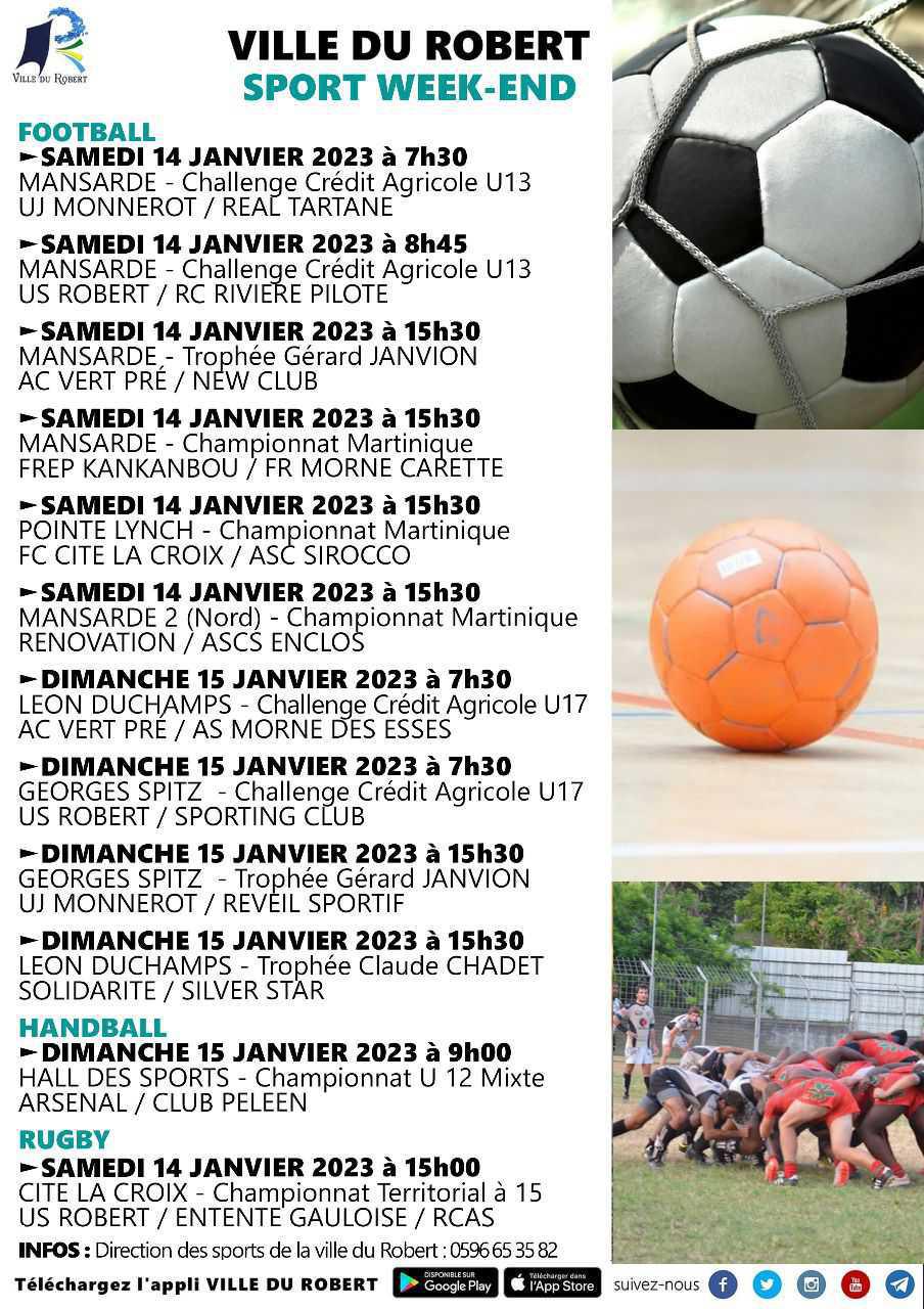 SPORT WEEKEND DU 14 AU 15 JANVIER 2023