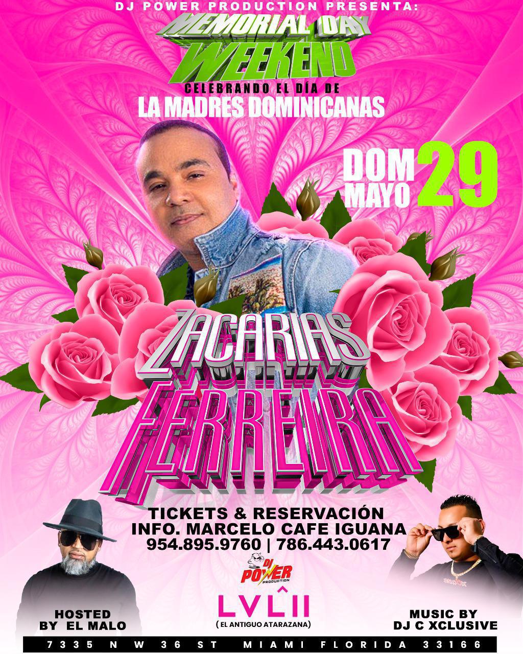 Domingo 29 De Mayo - Zacarias Ferreira En Concierto 📍7335 NW 36th St Miami, FL 33166