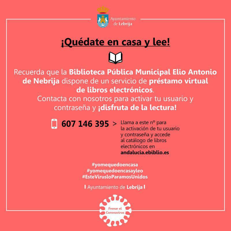 La Biblioteca Pública Municipal Elio Antonio de Nebrija dispone de un servicio de préstamo virtual