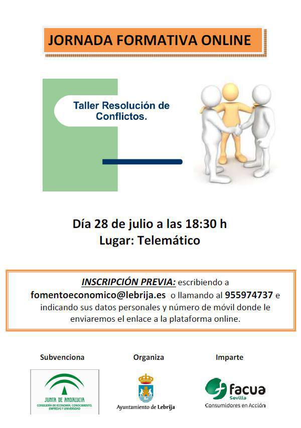 Jornada telemática sobre resolución de conflictos el próximo 28 de julio