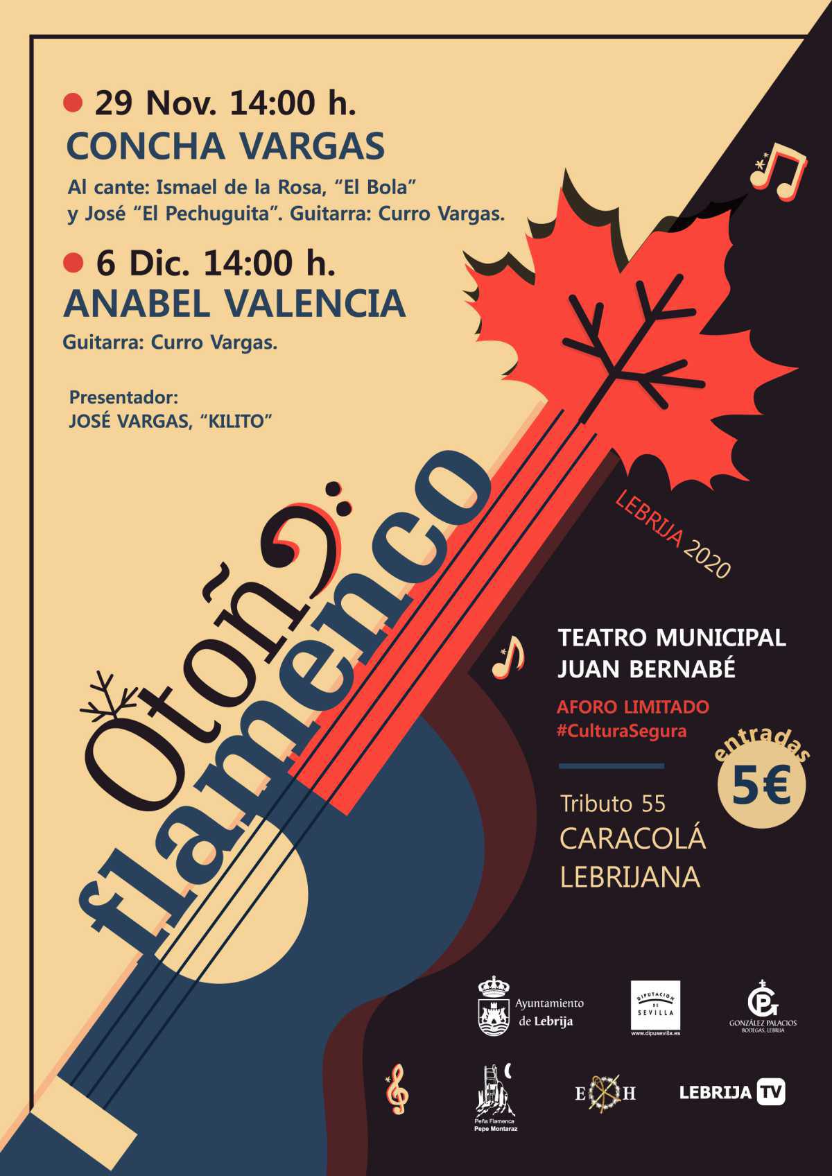 Las dos últimas actuaciones previstas en el Programa de Otoño Flamenco se realizarán con público en el Teatro Municipal Juan Bernabé