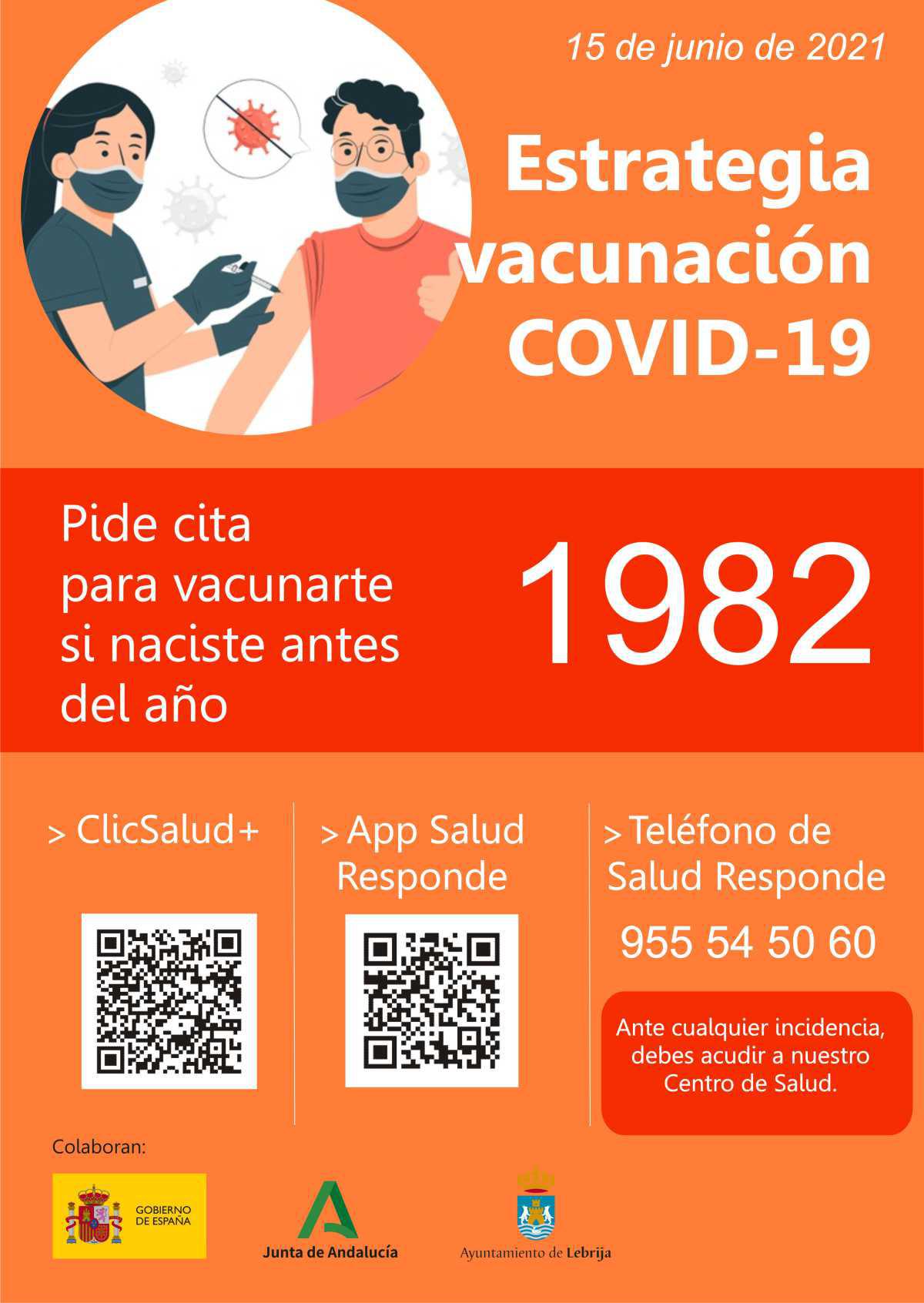 Disponible la solicitud de cita para vacunación contra la Covid-19 para personas nacidas en 1981 y 1982