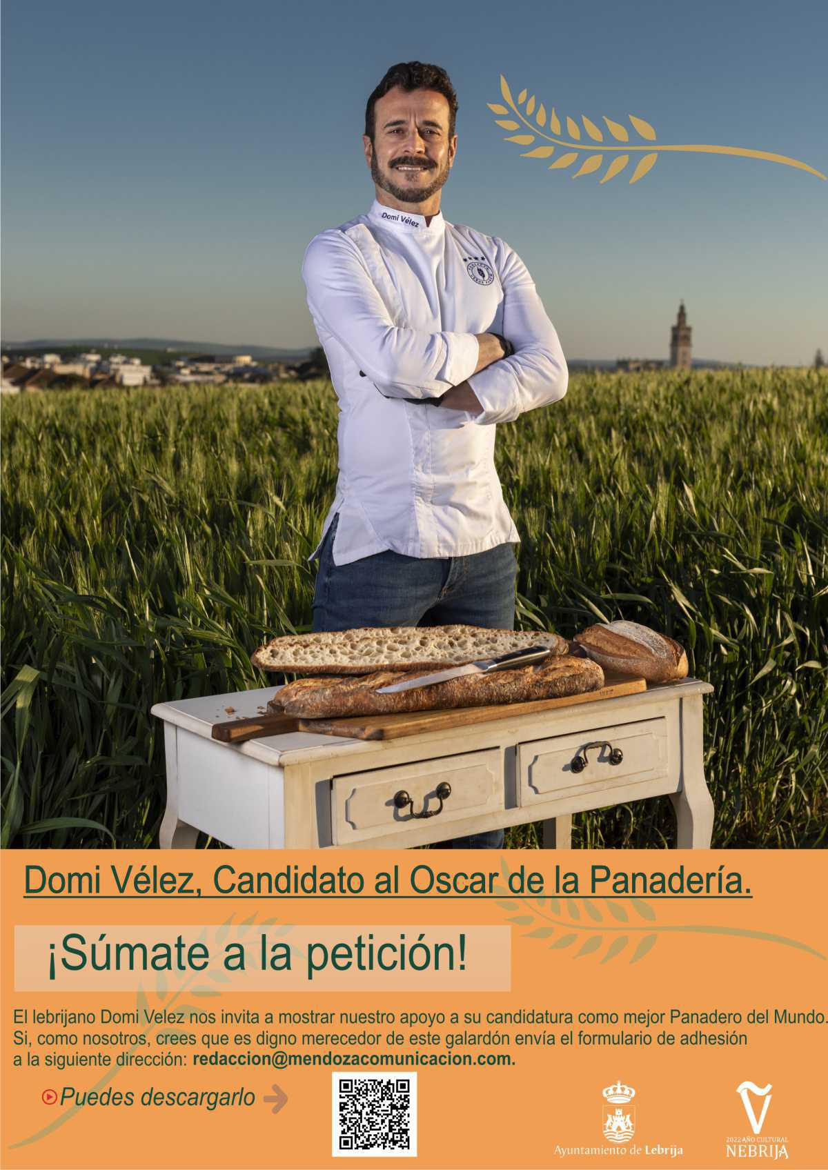 El Ayuntamiento anima apoyar la Candidatura de Domi Vélez como Mejor Panadero del Mundo