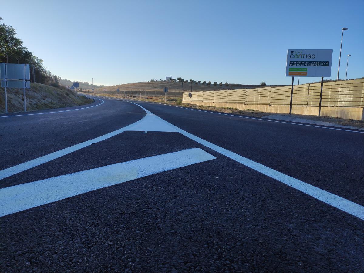 Las obras de la carretera SE-697 avanzan a buen ritmo