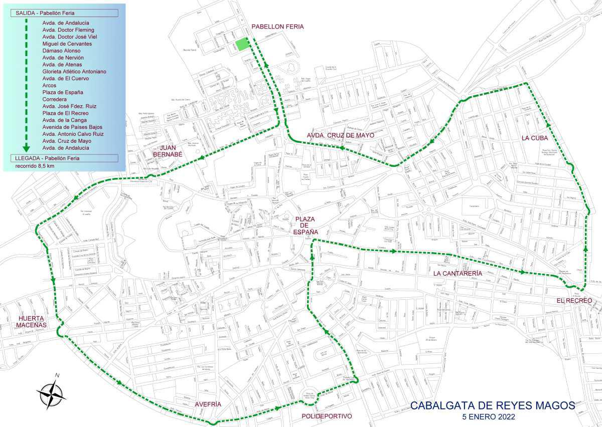 La Cabalgata de Reyes discurrirá por grandes avenidas y contará con un recorrido de 8,5 kilómetros