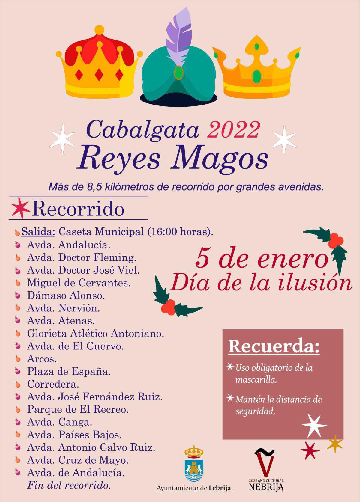 La Cabalgata de Reyes discurrirá por grandes avenidas y contará con un recorrido de 8,5 kilómetros