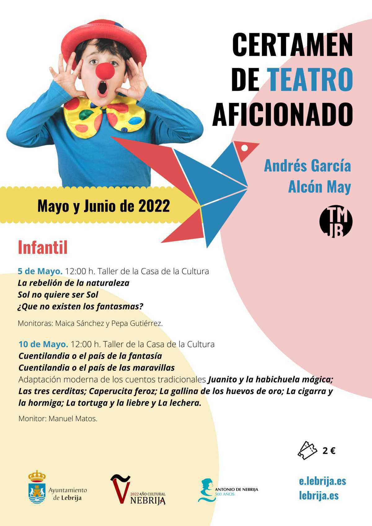 La nueva edición del Certamen de Teatro Aficionado Andrés García Alcón "May" comienza este jueves 5 de mayo La nueva edición del Certamen de Teatro Aficionado Andrés García Alcón "May" comienza este jueves 5 de mayo