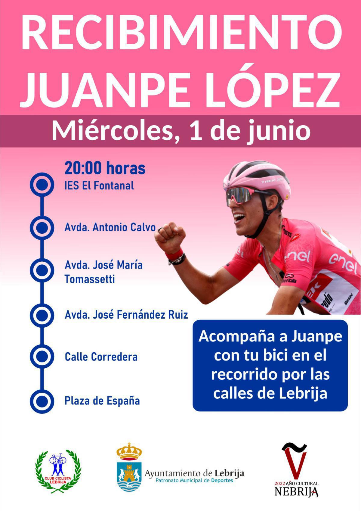 El próximo 1 de junio se realizará un reconocimiento público a Juan Pedro López, tras conseguir la "maglia bianca" en el Giro de Italia