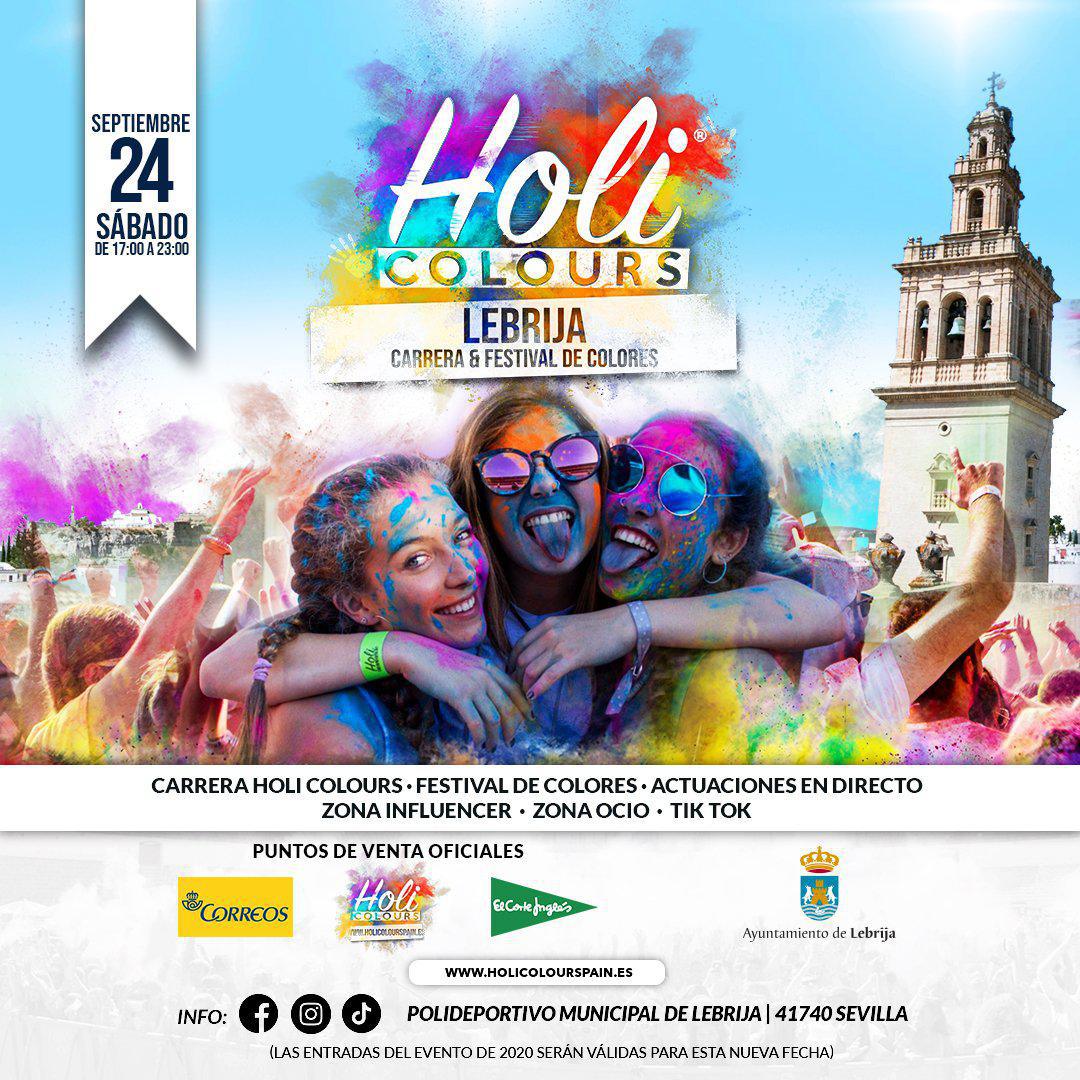 El Festival "Holi Colours" se celebrará en Lebrija el 24 de septiembre de 2022