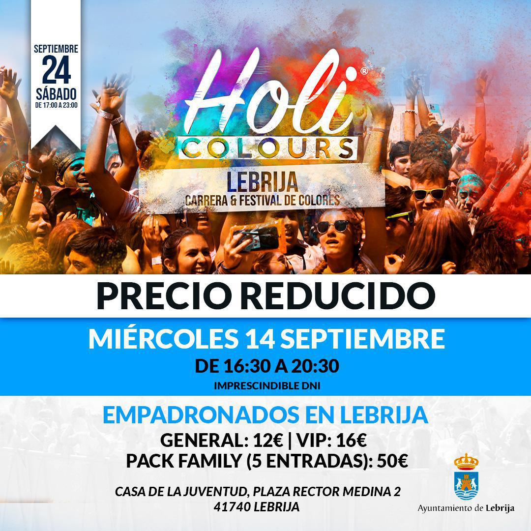  Entradas a precios reducidos para asistir al festival Holi Colours para las personas empadronadas en Lebrija
