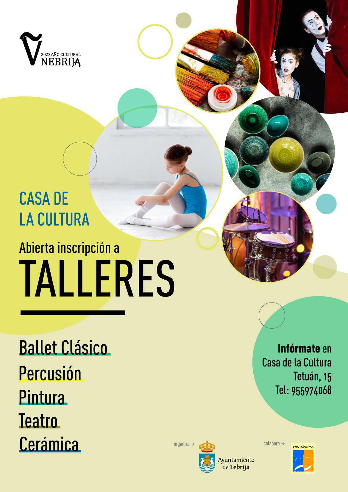 El próximo 3 de octubre darán comienzo los talleres de Percusión, Pintura, Cerámica y Teatro de la Casa de la Cultura El próximo 3 de octubre darán comienzo los talleres de Percusión, Pintura, Cerámica y Teatro de la Casa de la Cultura