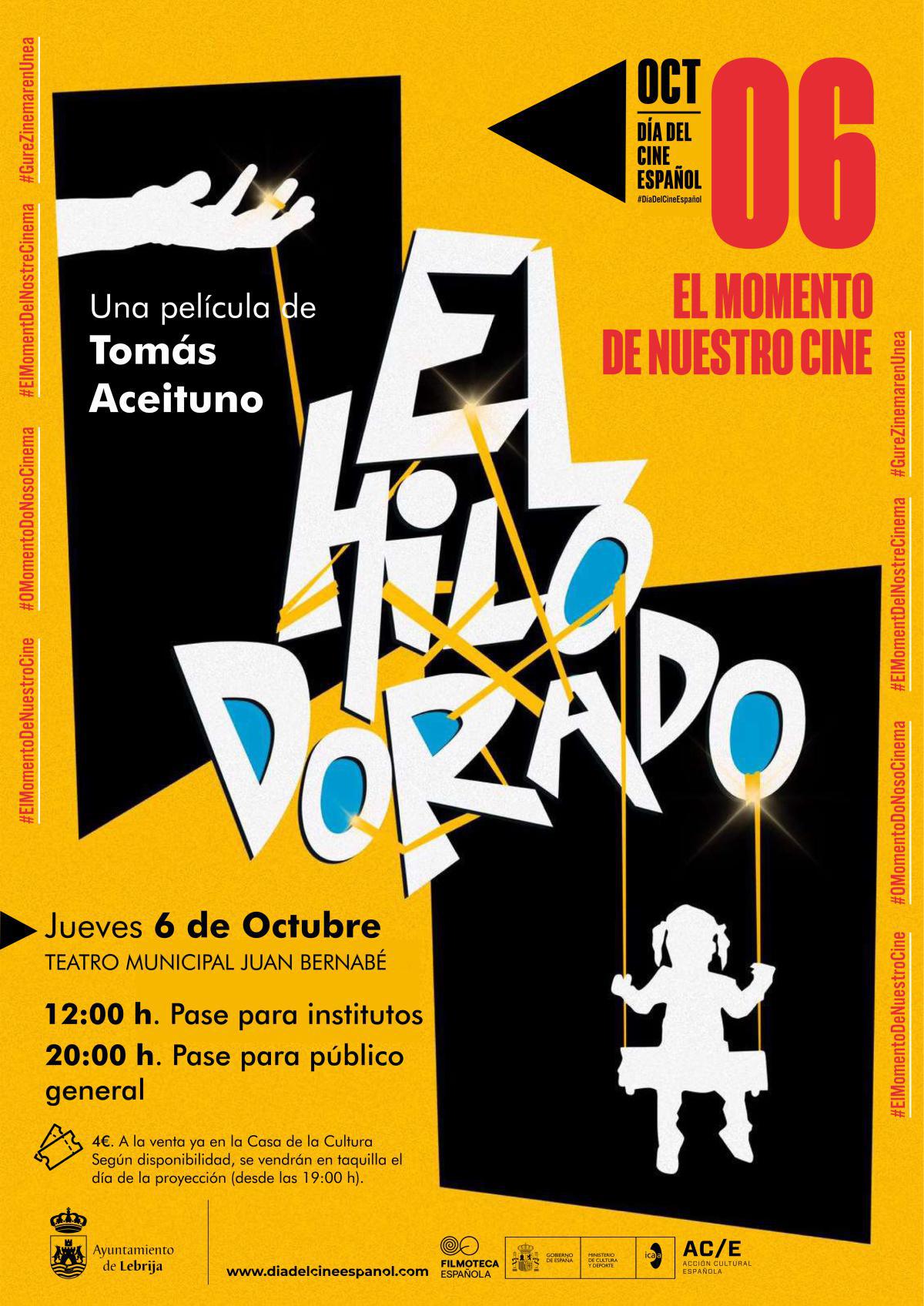Lebrija celebra este jueves el Día del Cine Español con la proyección de la película "El Hilo Dorado", del lebrijano Tomás Aceituno