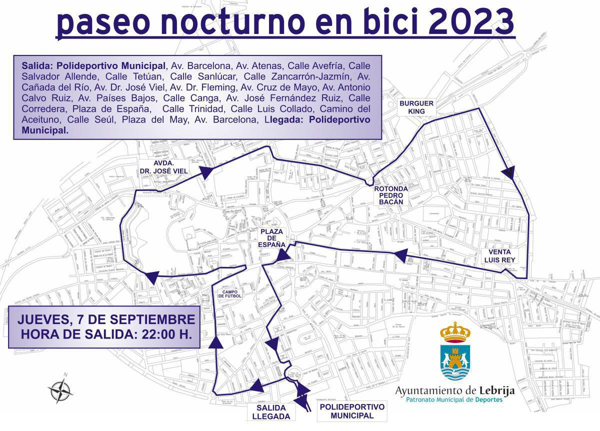 Este jueves 7 de septiembre se celebra el tradicional Paseo Nocturno en Bici