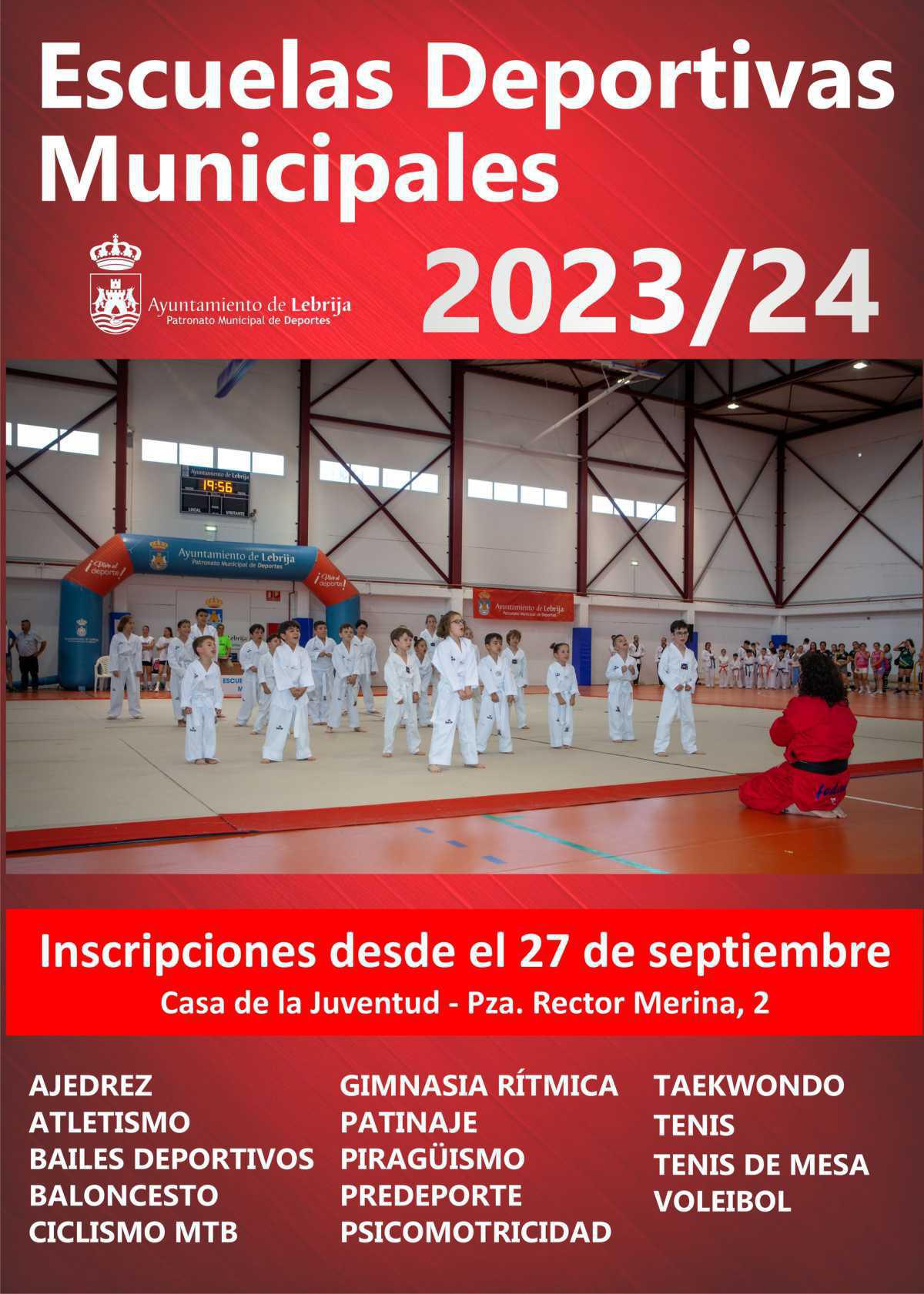 Abierto el plazo inscripción para participar en las Escuelas Deportivas Municipales de Lebrija