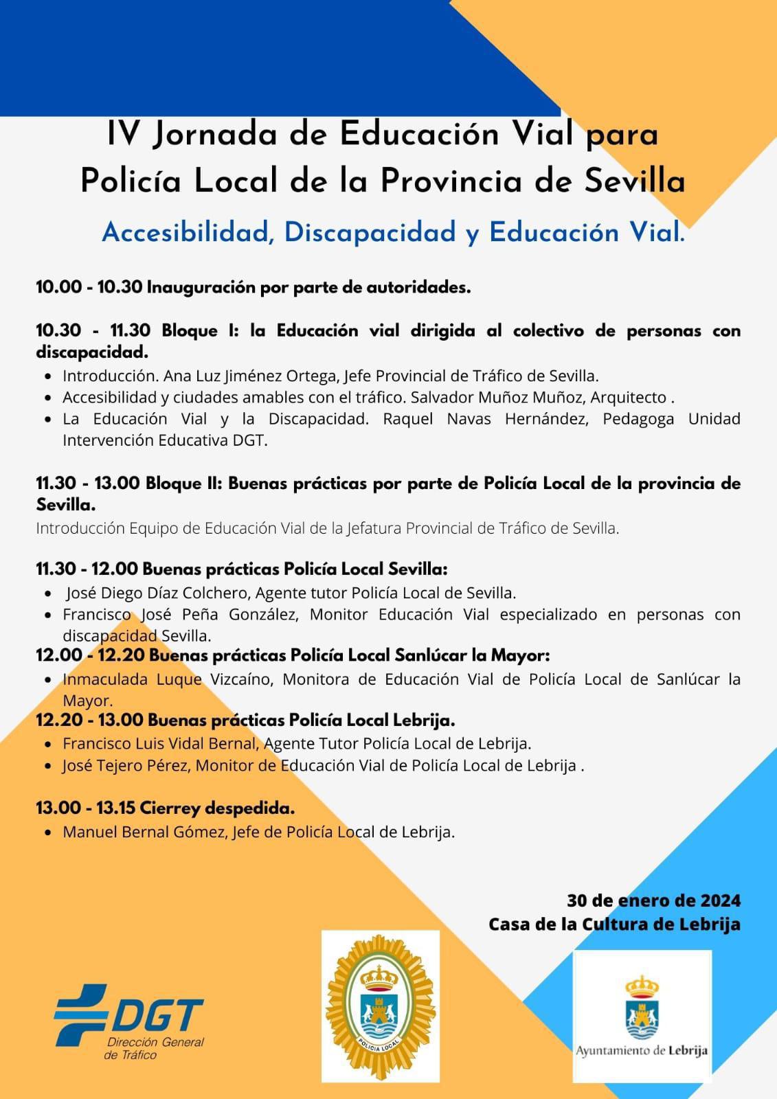 Lebrija, sede de la IV Jornada de Educación Vial para Policía Local de la provincia de Sevilla