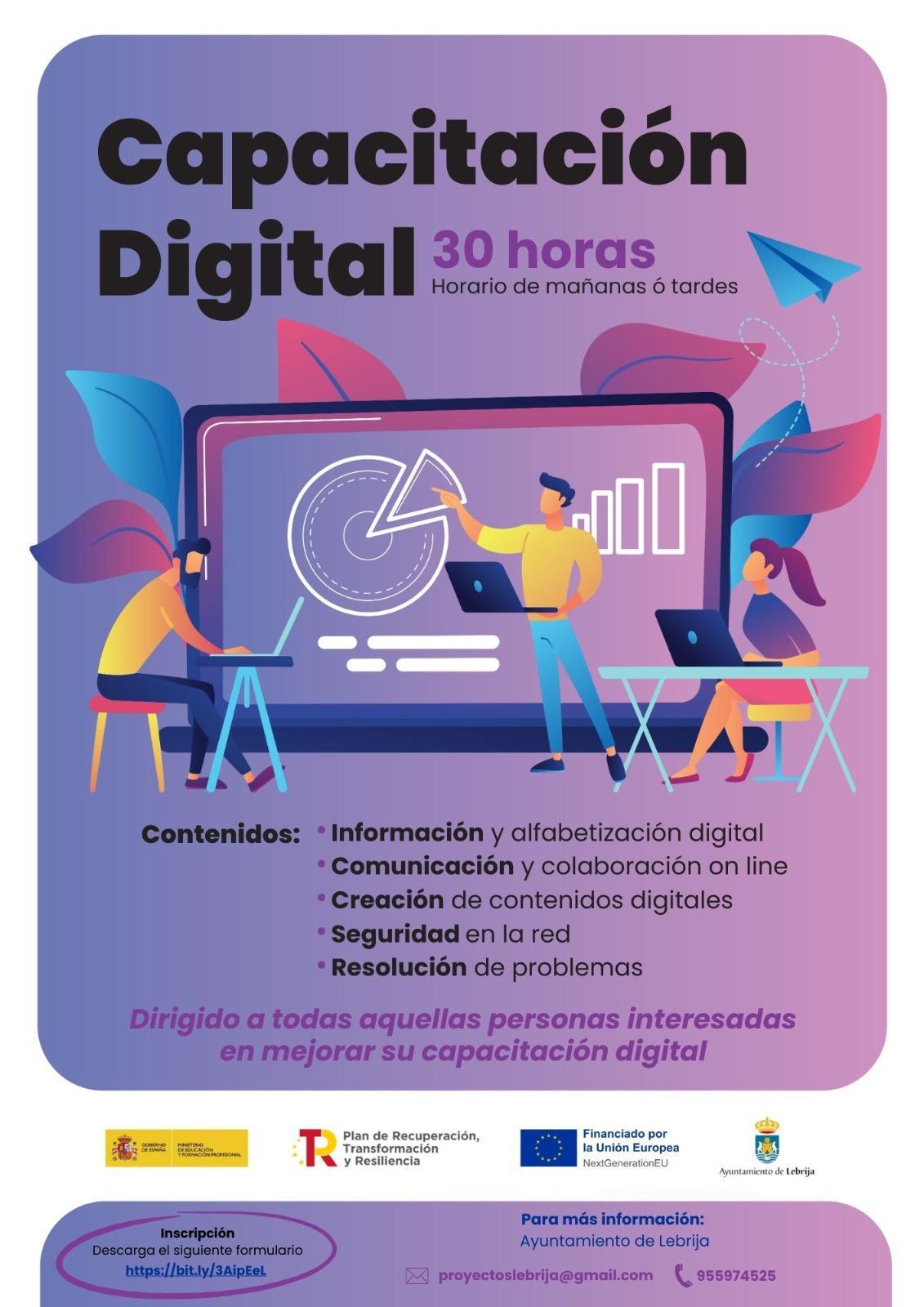 Del 11 de noviembre hasta el 6 de diciembre de 2024, se llevarán a cabo en Lebrija cursos de capacitación digital