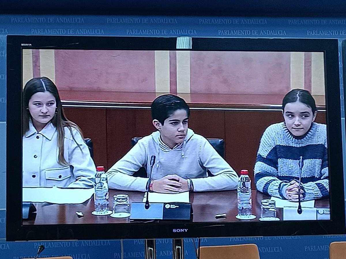 Una representación del CLIA de Lebrija participa en la Comisión de Infancia y Adolescencia del Parlamento de Andalucía 