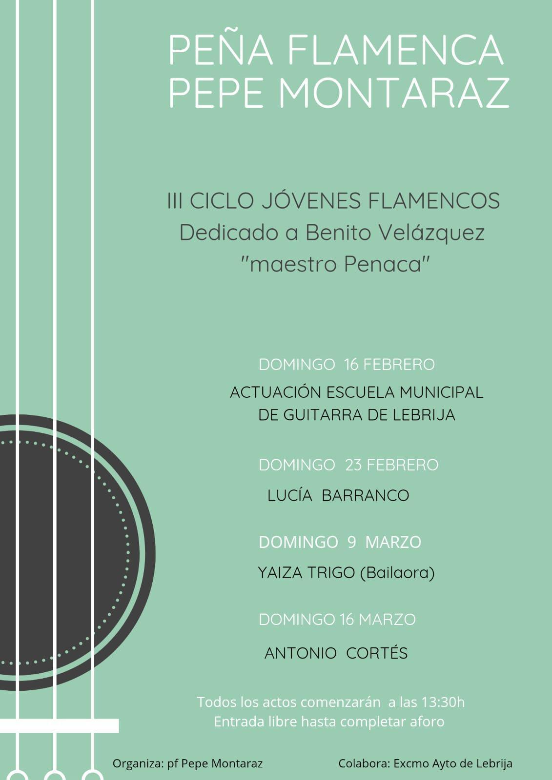 III Ciclo jóvenes flamencos dedicado a Benito Velázquez "Maestro Penaca"