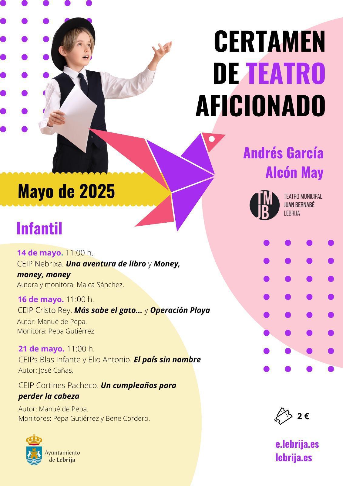 Este miércoles comienza una nueva edición del Certamen de Teatro Aficionado Andrés García Alcón "May"
