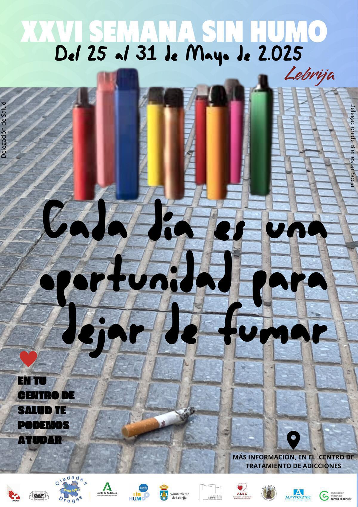 Concluye la celebración de la semana sin humo con la instalación de mesas informativas en el Centro de Salud y en el Hospital de Lebrija