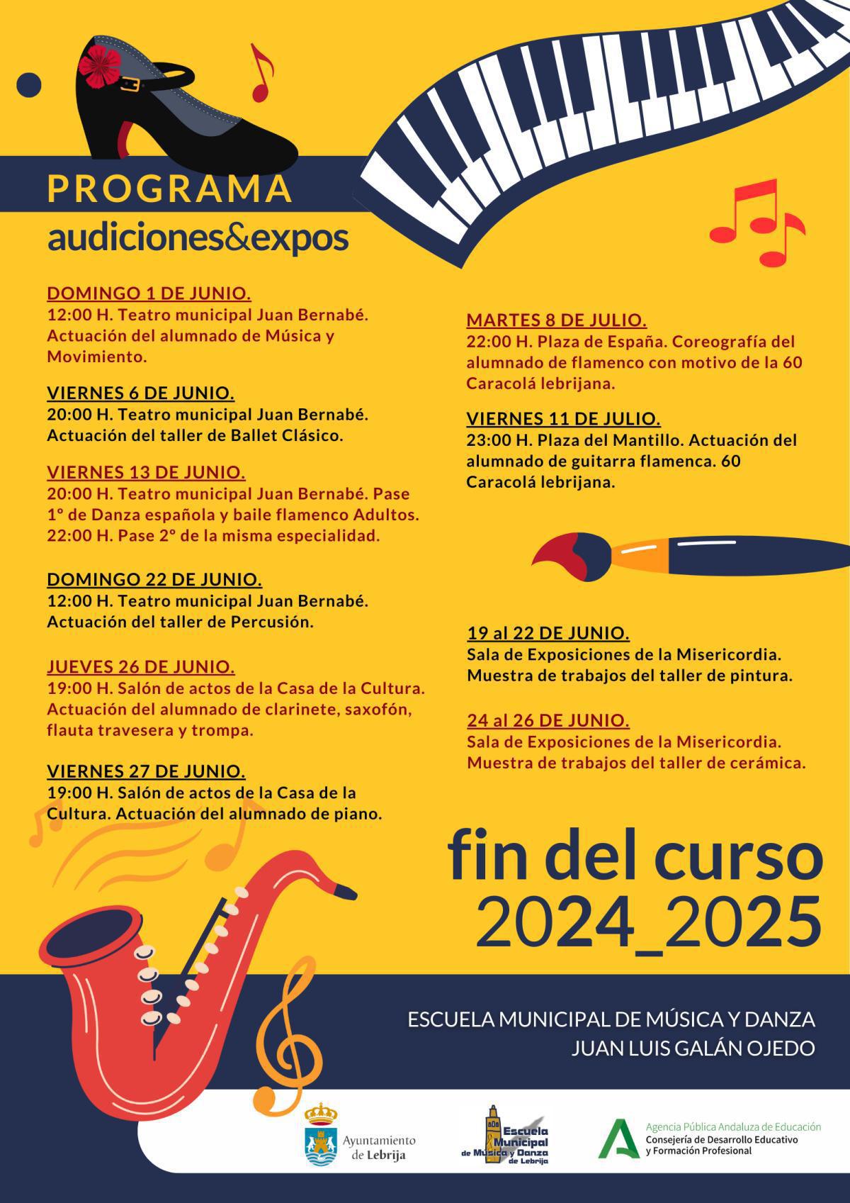 Las audiciones de la Escuela Municipal de Música comenzarán a celebrarse a partir del 1 de junio