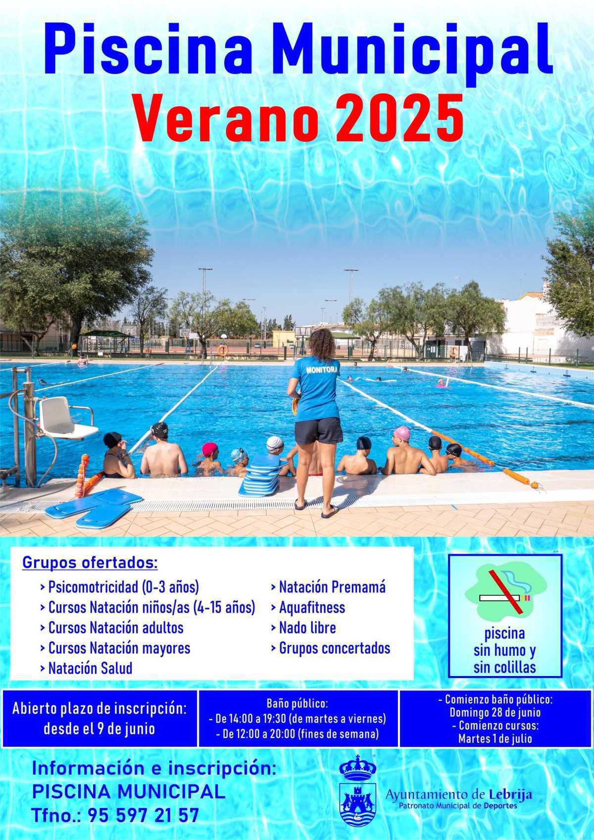 Se abre el plazo de inscripción en los cursos de natación de la temporada de verano 2025