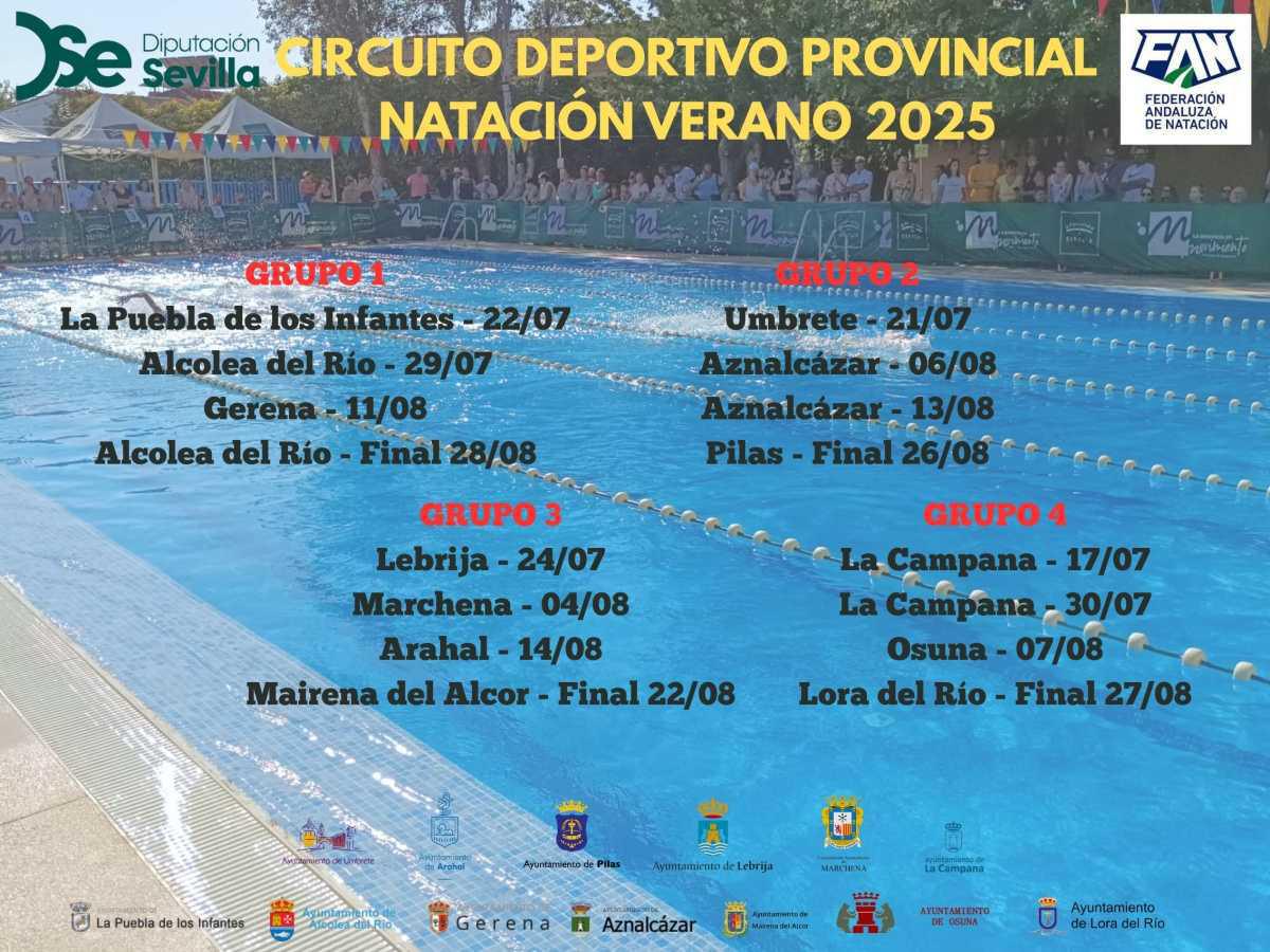Lebrija acogerá este jueves, 24 de julio, la primera jornada del Circuito provincial de Natación